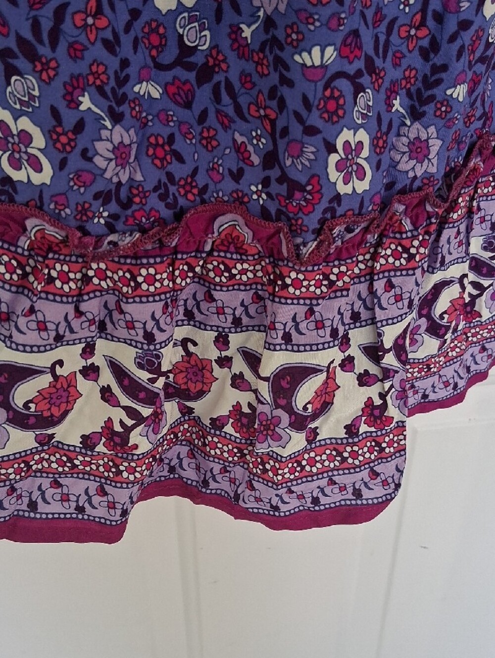 BloomChic Purple Floral Boho Tie-Neck Tunic - Picture 8 of 8